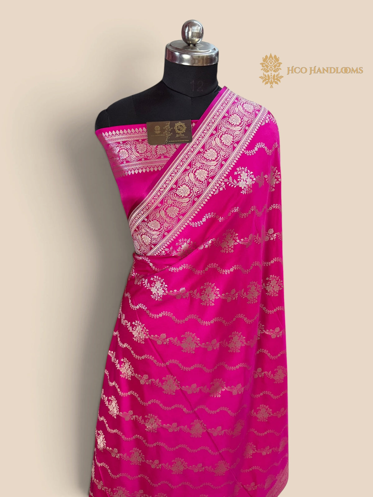Rani Pink Premium Mashru Katan Silk Banarasi Saree - Lahariya