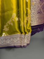 Premium Mashru Crepe Silk Banarasi Saree - All Over Jangla