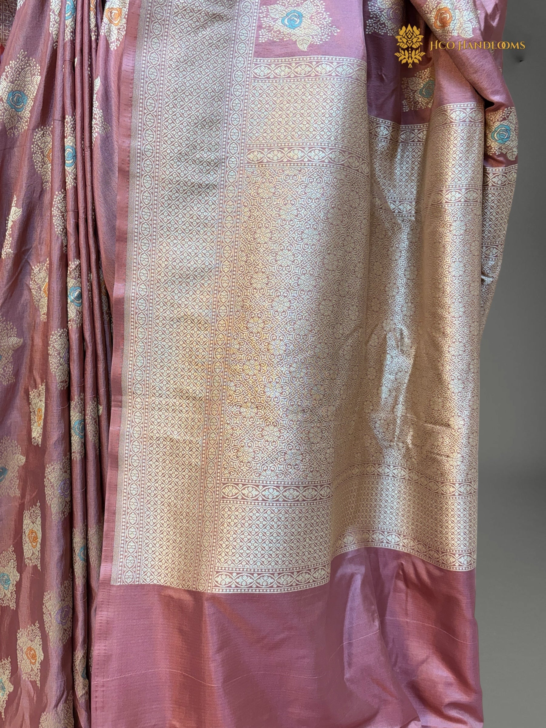 Pure Katan Silk Handloom Banarasi Saree - All Over Meenakari Jangla