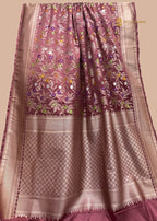 Regal Copper Premium Mashru Katan Silk Banarasi Saree - All Over Meenakari Jangla