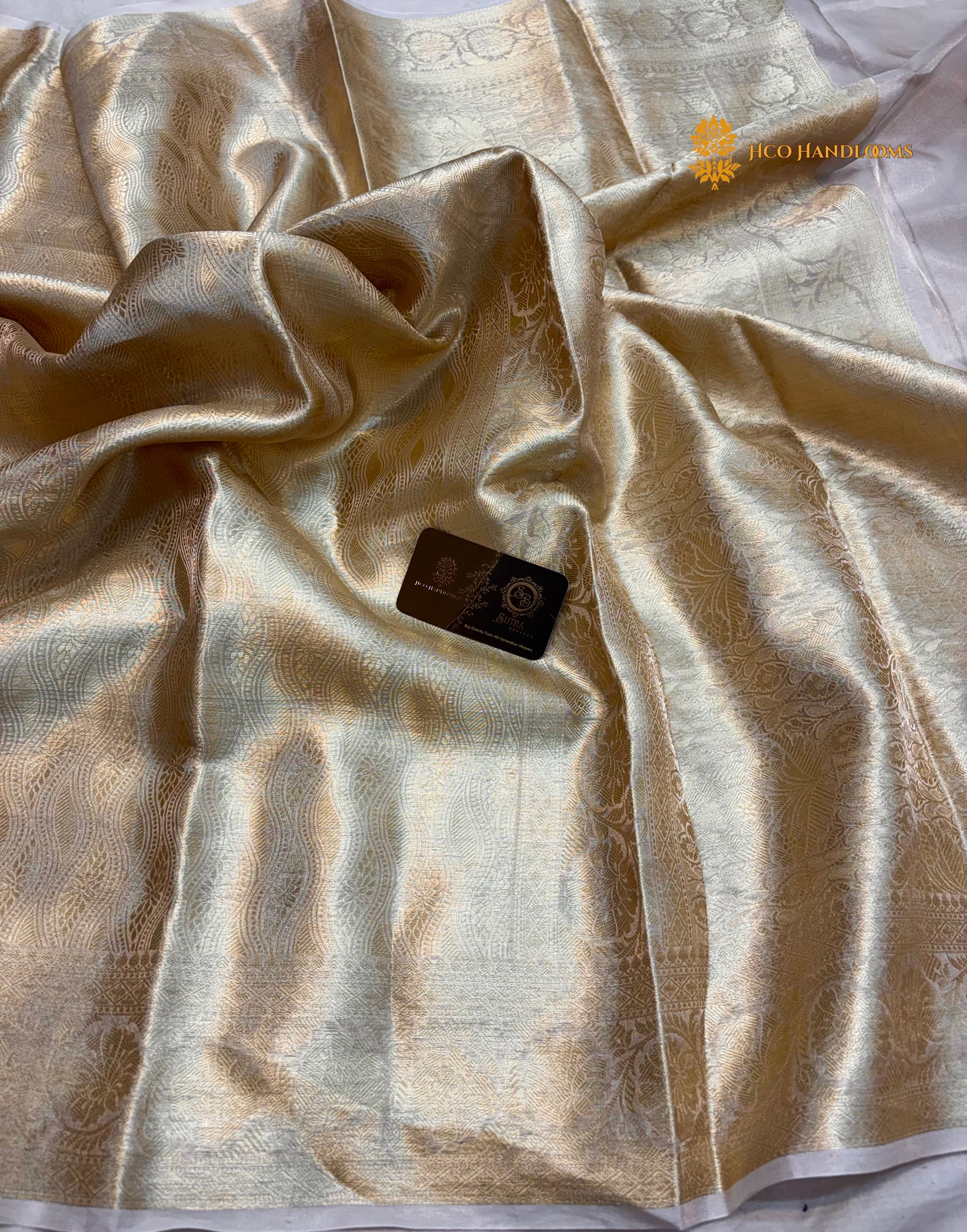 Pure Tissue Silk Handloom Banarasi Saree - All Over Tanchui Brocade