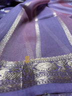 Pure Kora Silk Handloom Banarasi Saree - All Over Kadhua Motifs