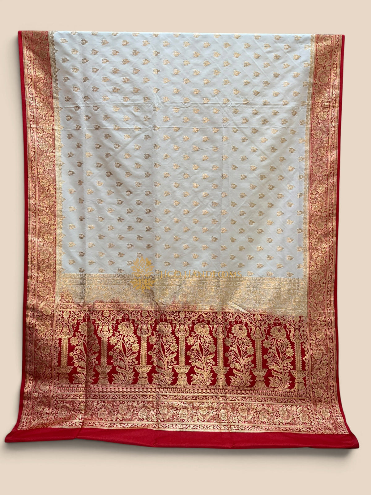 Contrast Premium Mashru Satin Silk Banarasi Saree - All Over Motifs