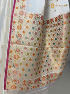 Premium Mashru Crepe Silk Banarasi Saree - All Over Small Motifs