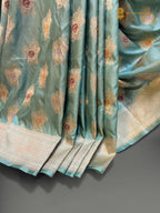 Pure Katan Silk Handloom Banarasi Saree - All Over Meenakari Jangla