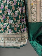 Regal Pure Katan Silk Handloom Banarasi Saree - All Over Jaal Work With Meenakari