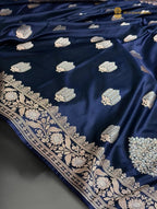Premium Mashru Katan Silk Banarasi Saree - All Over Motifs