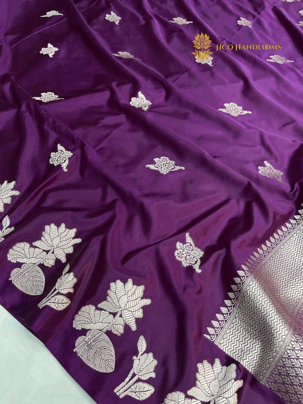 Regal Purple Premium Mashru Katan Silk Banarasi Saree - All Over Motifs