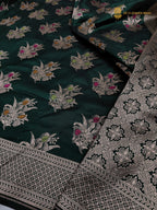 Bottle Green Pure Katan Silk Handloom Banarasi Saree - All Over Meenakari Motifs