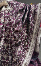 Regal Pure Katan Silk Handloom Banarasi Saree - All Over Jaal Work With Meenakari