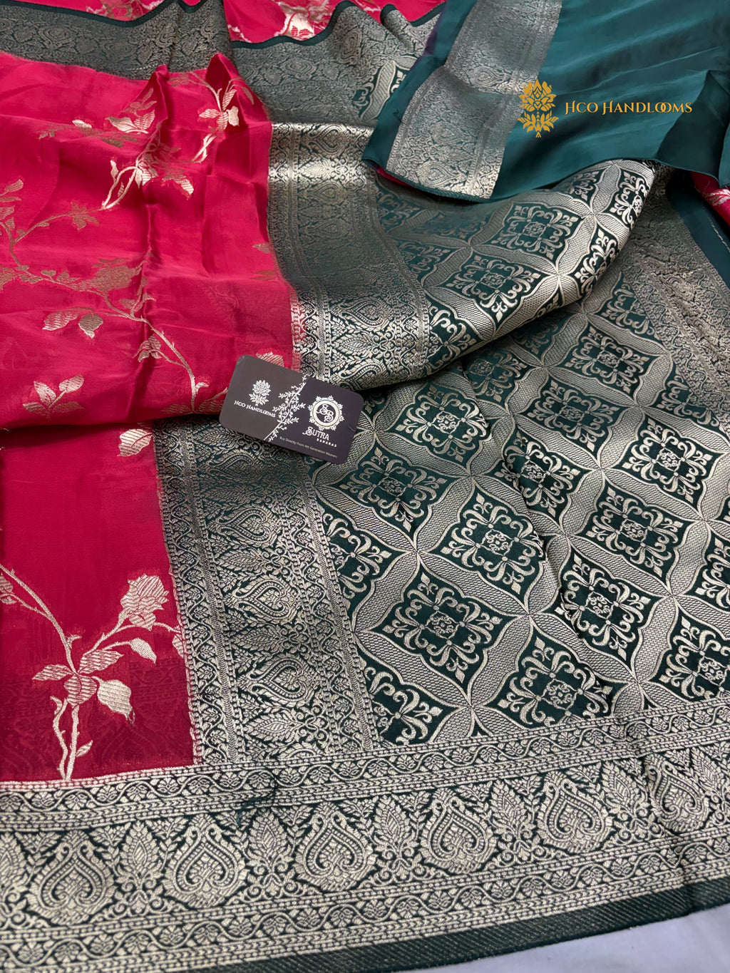 Premium Mashru Crepe Silk Banarasi Saree - All Over Jaal