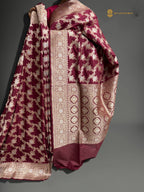 Regal Pure Katan Silk Handloom Banarasi Saree - All Over Jaal Work With Meenakari