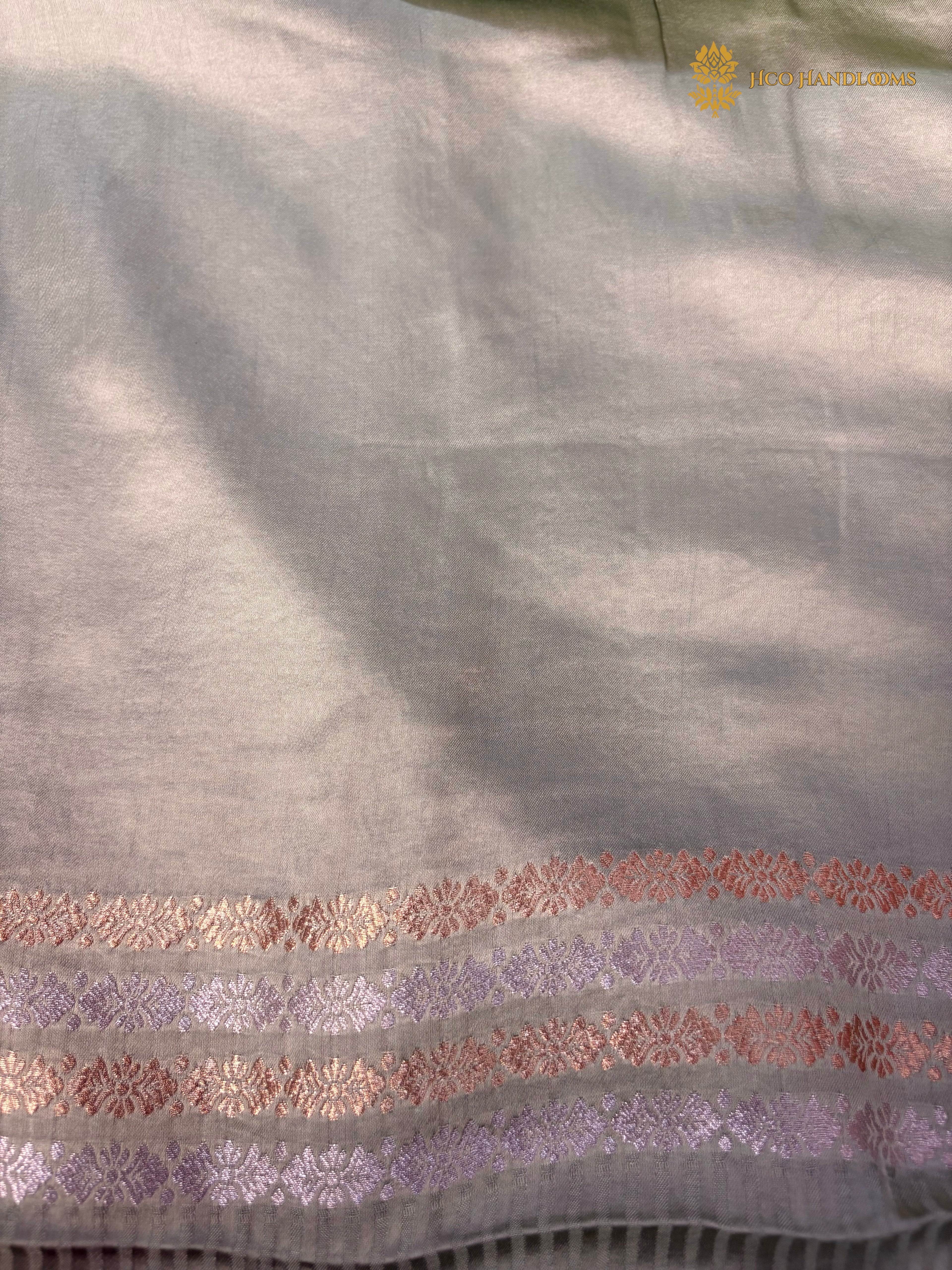 Premium Mashru Crepe Satin Silk Banarasi Saree - All Over Paisley Motifs