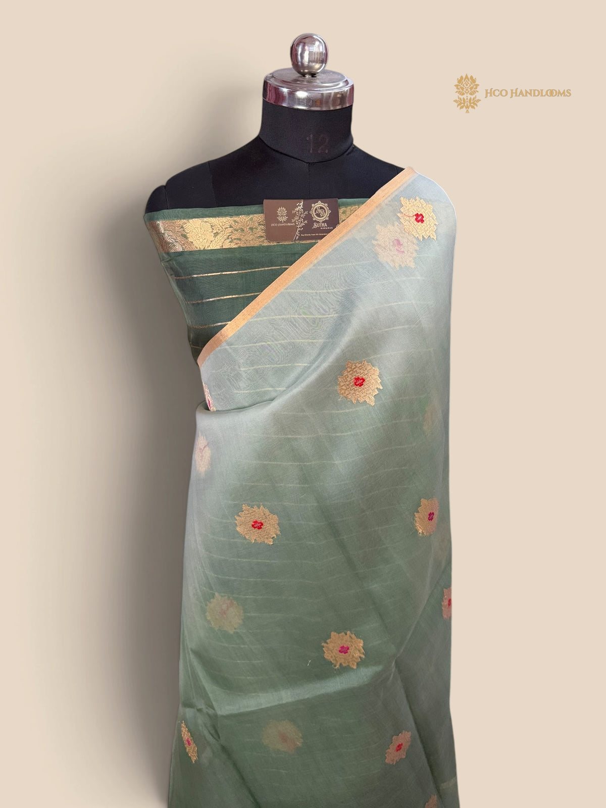 Pure Kora Silk Handloom Banarasi Saree - Meenakari Kadhua Motifs