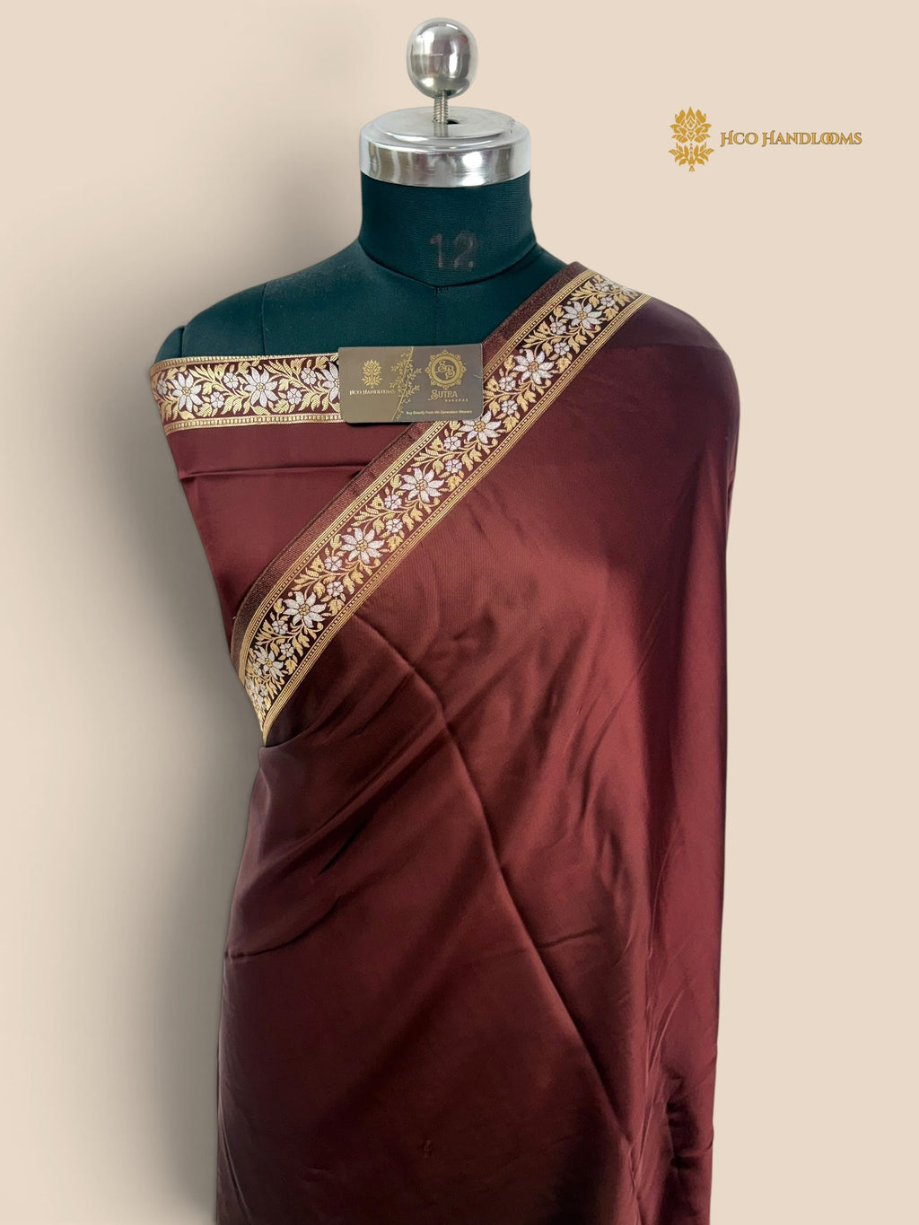 Premium Mashru Crepe Silk Banarasi Saree - All Over Plain Body