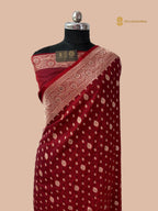 Red Premium Mashru Katan Silk Tanchui Brocade Banarasi Saree