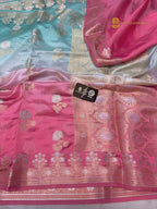 Shaded Pure Mango Katan Silk Banarasi Saree - All Over Meenakari Motifs