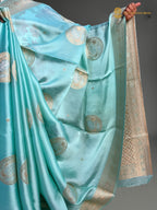Premium Mashru Crepe Silk Banarasi Saree - All Over Floral Boota