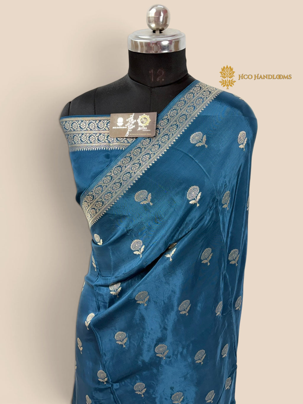 Blue Premium Soft Silk Banarasi Saree - All Over Motifs