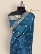 Blue Premium Soft Silk Banarasi Saree - All Over Motifs