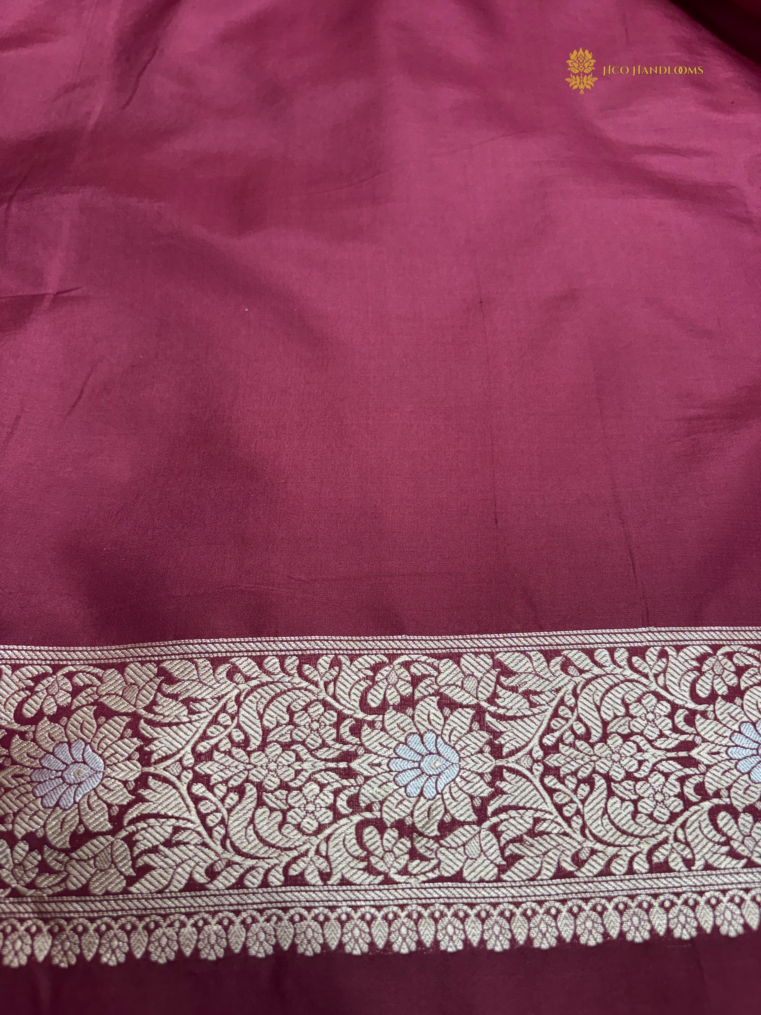 Regal Pure Katan Silk Handloom Banarasi Saree - All Over Jaal Work With Meenakari