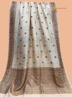 Pure Tussar Silk Handloom Banarasi Saree - All Over Motifs
