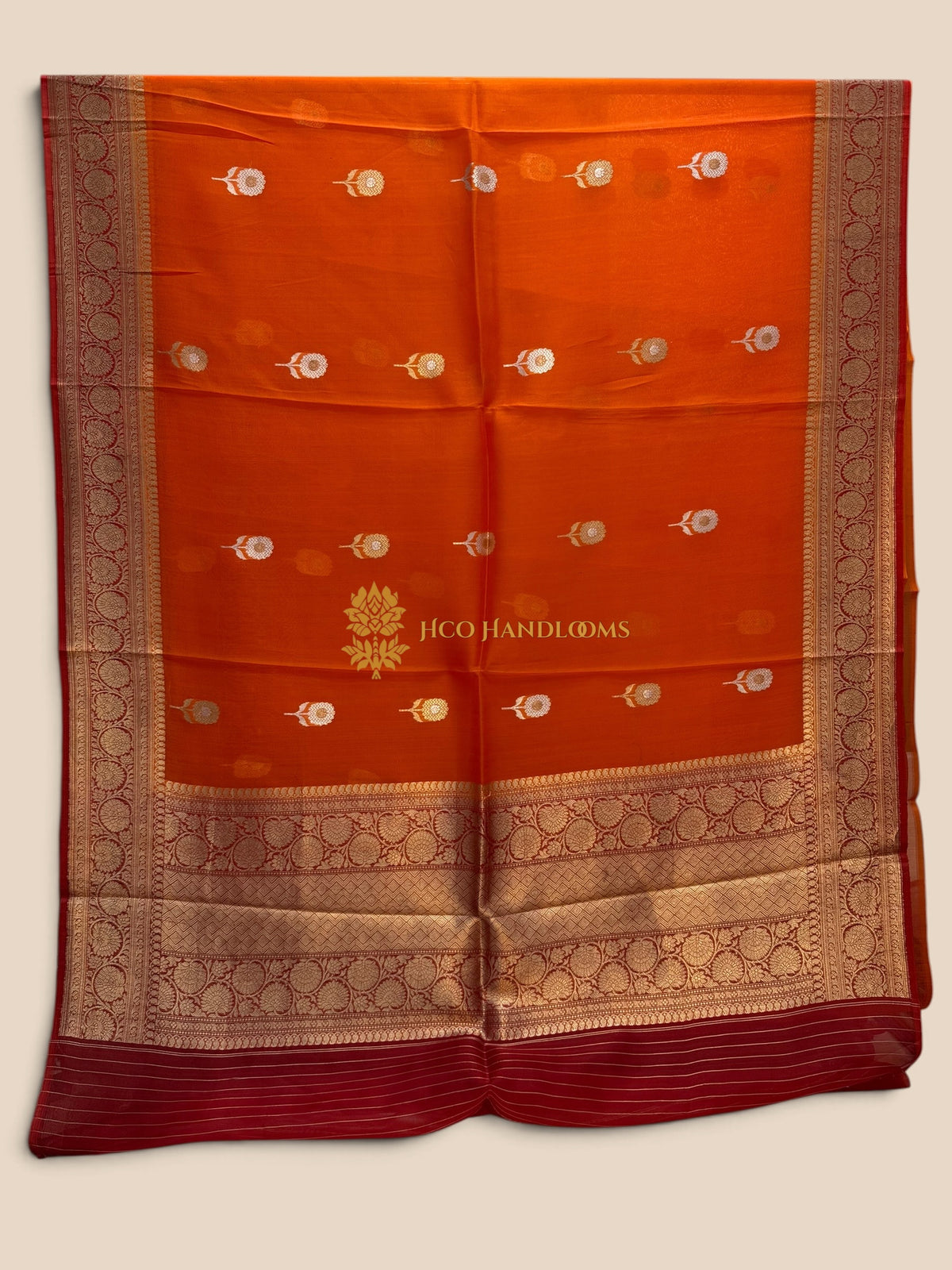 Pure Kora Silk Handloom Banarasi Saree - Meenakari Kadhua Motifs