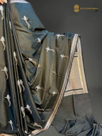 Premium Mashru Katan Silk Banarasi Saree - All Over Floral Motifs