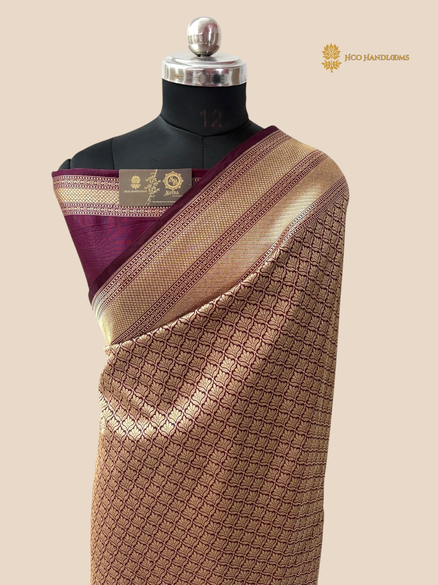 Wine Premium Soft Katan Silk Tanchui Brocade Banarasi Saree