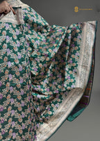 Regal Pure Katan Silk Handloom Banarasi Saree - All Over Jaal Work With Meenakari
