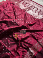 Premium Mashru Katan Silk Banarasi Saree With Floral Motifs