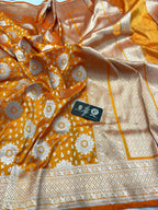 Regal Gold Pure Katan Silk Handloom Banarasi Saree - All Over Tanchui Motifs