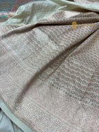 Rangkat Pure Katan Silk Handloom Banarasi Saree - All Over Jangla Motifs