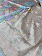 Rangkat Pure Katan Silk Handloom Banarasi Saree - All Over Jangla Motifs