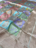 Rangkat Pure Katan Silk Handloom Banarasi Saree - All Over Jangla Motifs