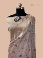 Pastel Purple Pure Katan Silk Handloom Banarasi Saree - All Over Meenakari Jaal