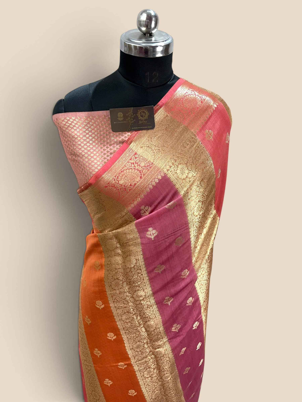 Pure Chiniya Silk Handloom Banarasi Saree - Dual Design