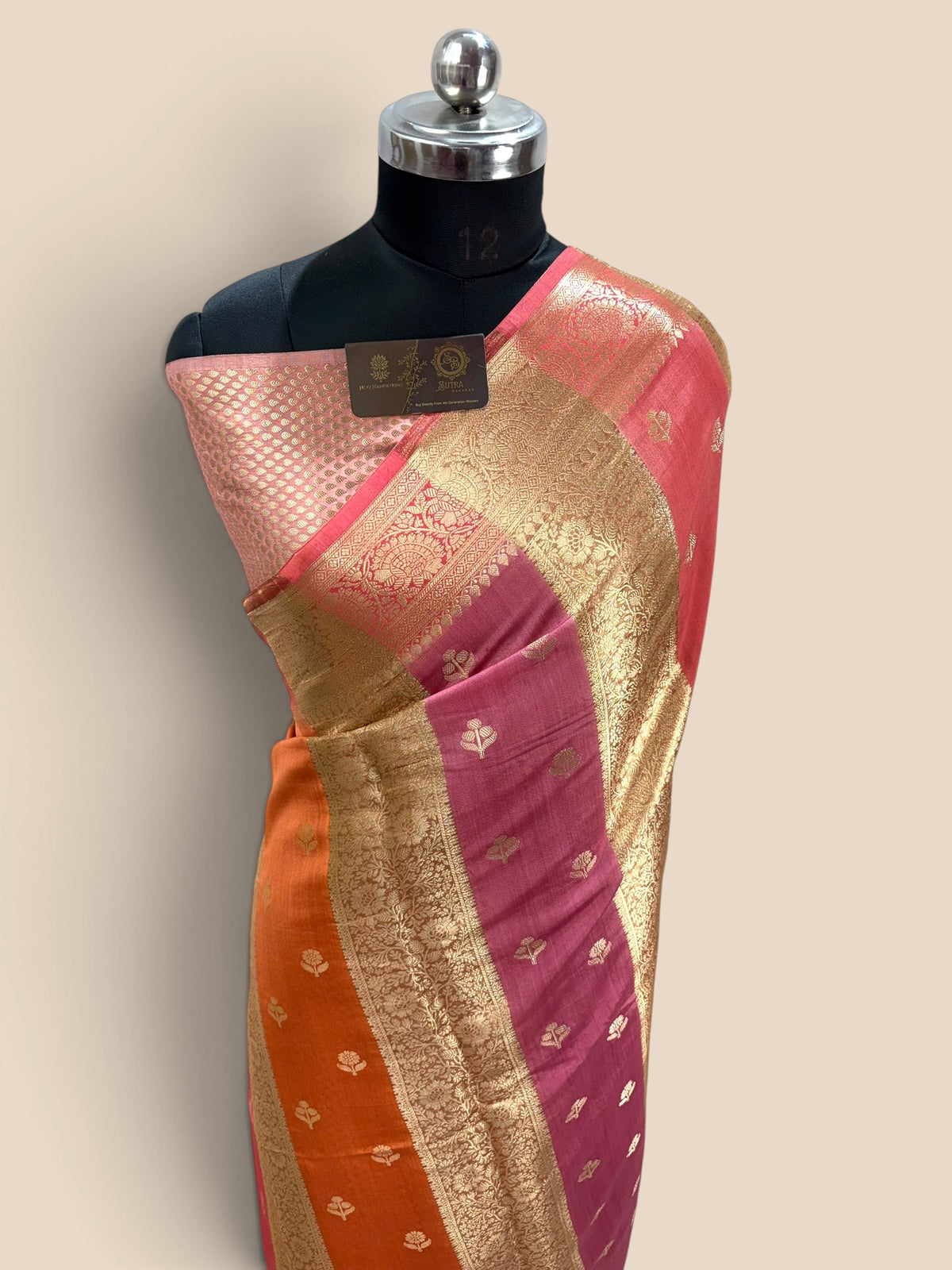 Pure Chiniya Silk Handloom Banarasi Saree - Dual Design