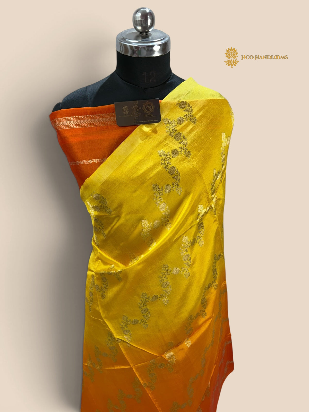 Pure Mango Katan Silk Handloom Banarasi Saree - Kadhua Lahariya
