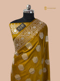 Regal Gold Premium Mashru Katan Silk Banarasi Saree - All Over Motifs