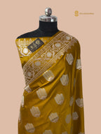 Regal Gold Premium Mashru Katan Silk Banarasi Saree - All Over Motifs