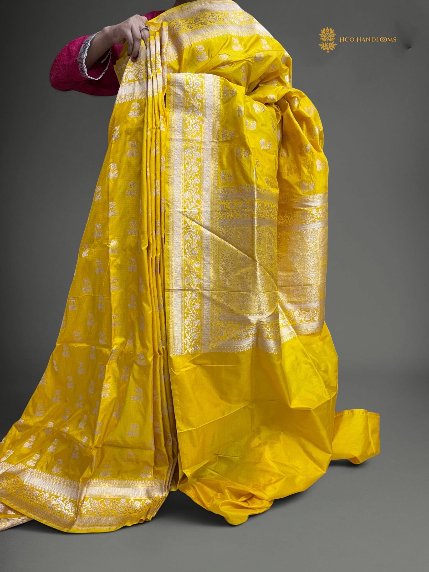 Regal Pure Katan Silk Handloom Banarasi Saree - All Over Motifs