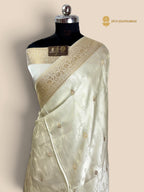 Pure Mashru Crepe Silk Banarasi Saree - All Over Motifs