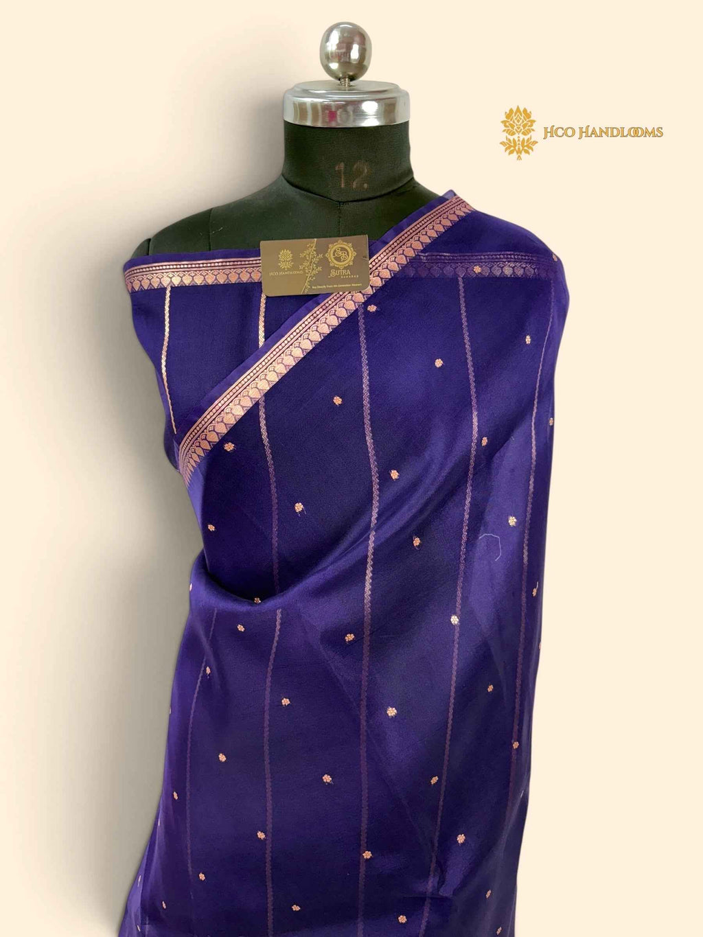 Pure Kora Silk Handloom Banarasi Saree - All Over Small Buti