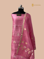 Pure Raw Silk Handloom Banarasi Dress Material