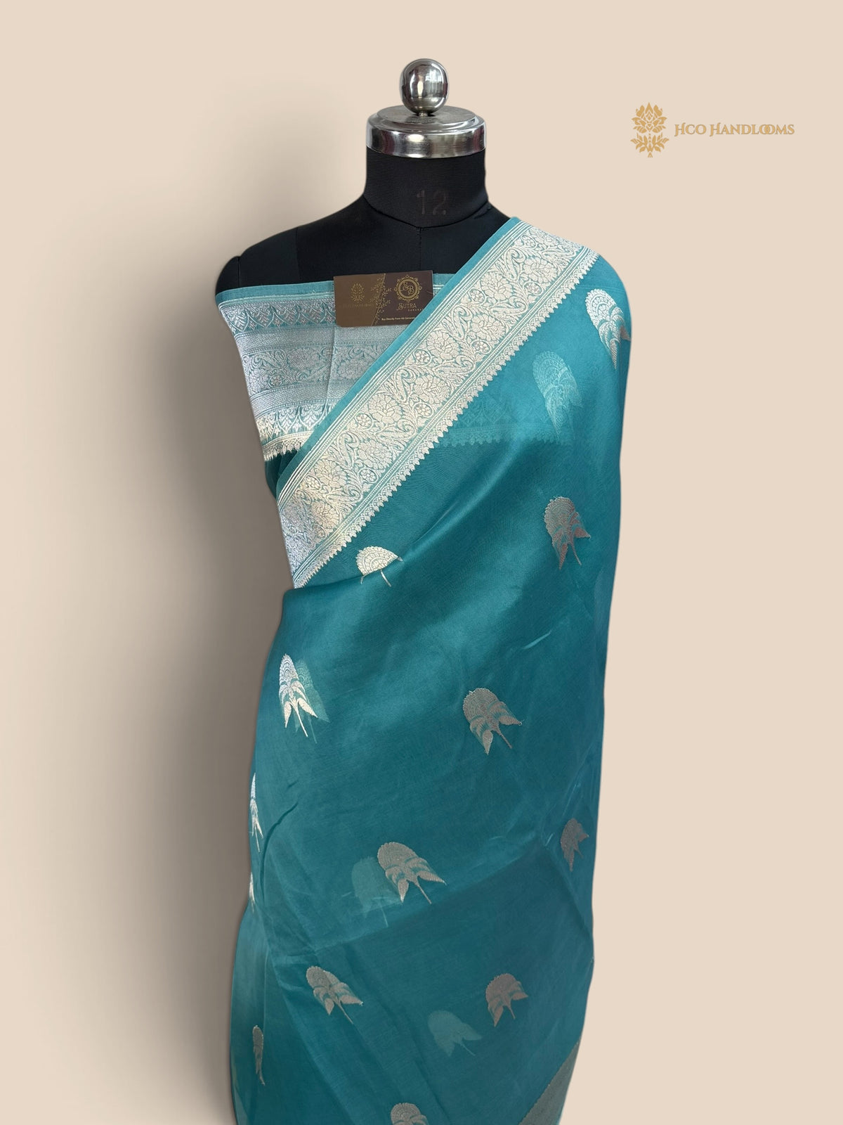 Pure Kora Silk Handloom Banarasi Saree - All Over Kadhua Motifs