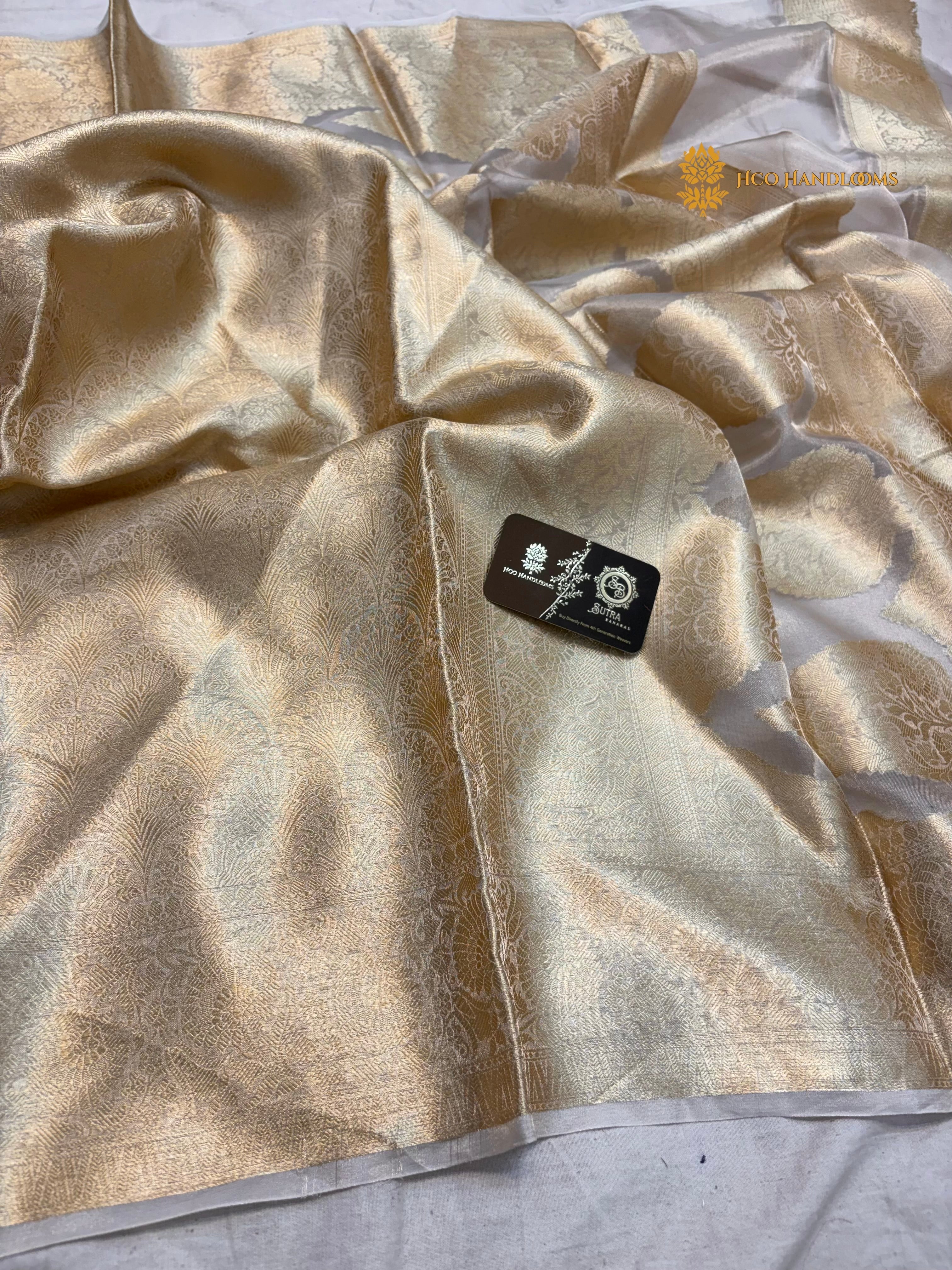 Pure Tissue Silk Handloom Banarasi Saree - All Over Tanchui Brocade