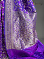 Regal Pure Katan Silk Handloom Banarasi Saree - All Over Jaal Work With Meenakari