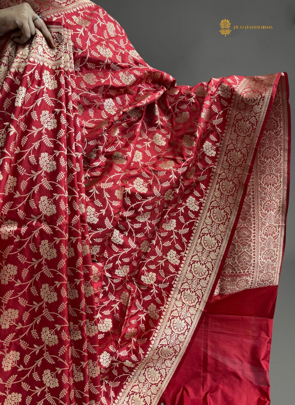 Regal Pure Katan Silk Handloom Banarasi Saree - All Over Jaal Work
