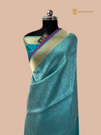 Regal Blue Pure Katan Silk Handloom Banarasi saree - All Over Meenakari Brocade Work